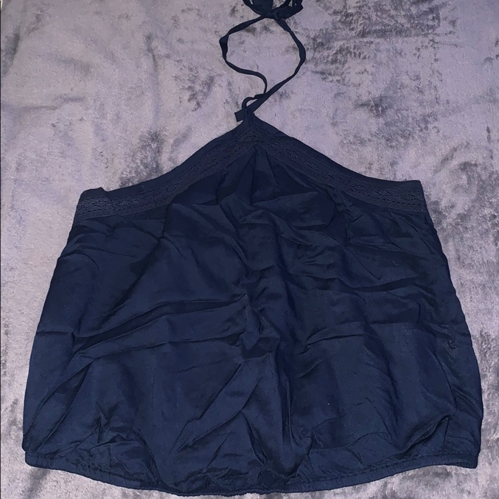 Cropped Strapless Tie Up Blouse
